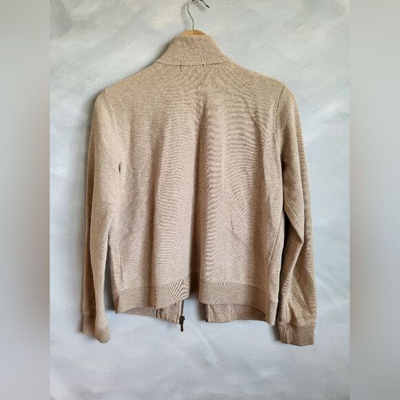 Lauren Ralph Lauren Zip Sweatshirt Size PM Tan/ Brown/Beige - Picture 3 of 14